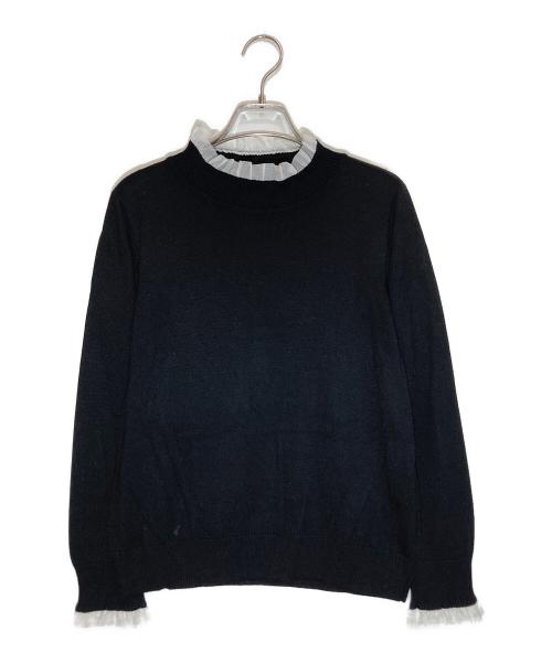 Leilian（レリアン）LEILIAN (レリアン) チュールフリルハイネックニット ブラック サイズ:SIZE 9の古着・服飾アイテム