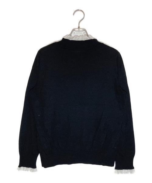 Leilian（レリアン）LEILIAN (レリアン) チュールフリルハイネックニット ブラック サイズ:SIZE 9の古着・服飾アイテム