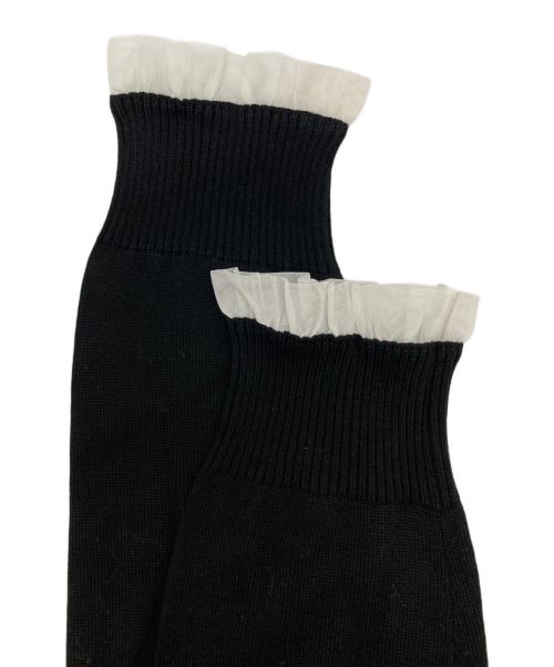 Leilian（レリアン）LEILIAN (レリアン) チュールフリルハイネックニット ブラック サイズ:SIZE 9の古着・服飾アイテム