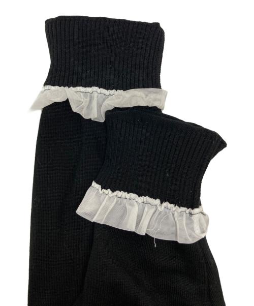 Leilian（レリアン）LEILIAN (レリアン) チュールフリルハイネックニット ブラック サイズ:SIZE 9の古着・服飾アイテム