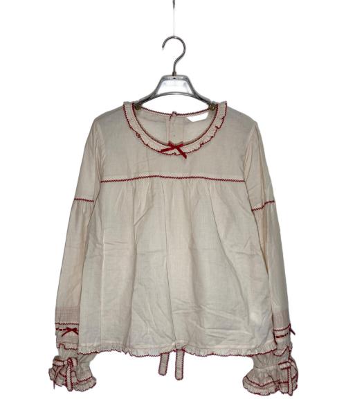 PINK HOUSE（ピンクハウス）PINK HOUSE (ピンクハウス) リボンブラウス ベージュ サイズ:SIZE Freeの古着・服飾アイテム