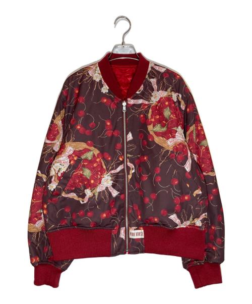 PINK HOUSE（ピンクハウス）PINK HOUSE (ピンクハウス) kotohayokozawa (コトハヨコザワ) QUILTING REVERSIBLE BLOUSON レッド×ブラウン サイズ:SIZE Freeの古着・服飾アイテム