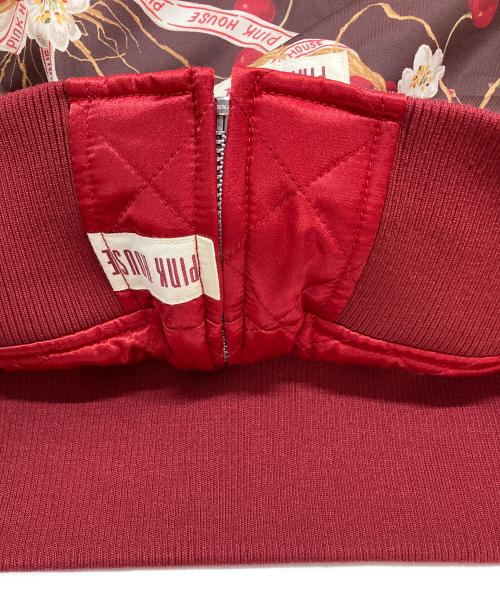 PINK HOUSE（ピンクハウス）PINK HOUSE (ピンクハウス) kotohayokozawa (コトハヨコザワ) QUILTING REVERSIBLE BLOUSON レッド×ブラウン サイズ:SIZE Freeの古着・服飾アイテム