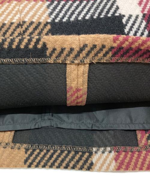 BLUE LABEL CRESTBRIDGE（ブルーレーベルクレストブリッジ）BLUE LABEL CRESTBRIDGE (ブルーレーベルクレストブリッジ) クレストブリッジチェック ロービングツイードジャンパードレス ボルドー×ブラウン サイズ:SIZE M (38)の古着・服飾アイテム