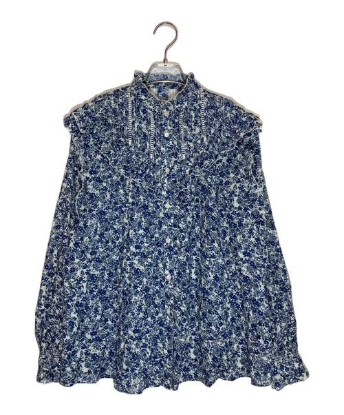 SLOBE IENA（スローブ イエナ）SLOBE IENA (スローブ イエナ) フリルピンタックブラウス ブルー サイズ:SIZE Freeの古着・服飾アイテム