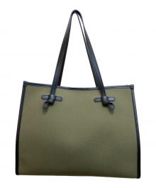 GIANNI CHIARINI（ジャンニ キアリーニ）の古着「MARCELLA トートバッグ」｜オリーブ×ブラック