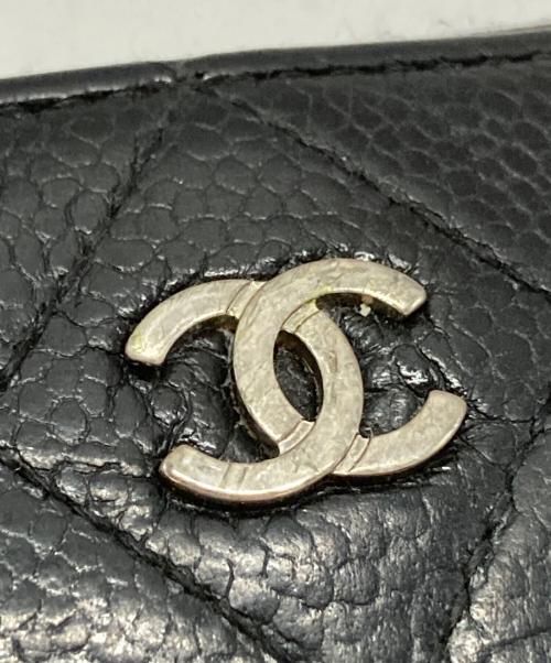 CHANEL（シャネル）CHANEL (シャネル) ココマークキャビアスキンL字ファスナー長財布 ブラックの古着・服飾アイテム