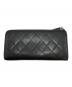 CHANEL (シャネル) ココマークキャビアスキンL字ファスナー長財布 ブラック：50000円
