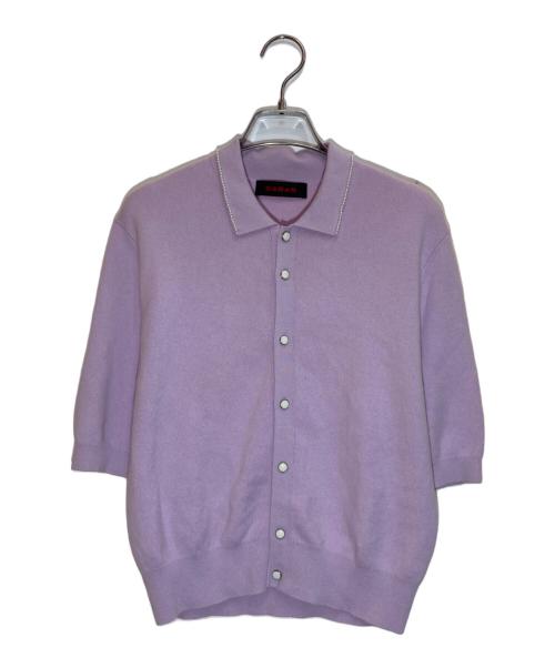 CABAN（キャバン）CABaN (キャバン) コットンカシミヤ パールポロカーディガン ラベンダー サイズ:Freeの古着・服飾アイテム