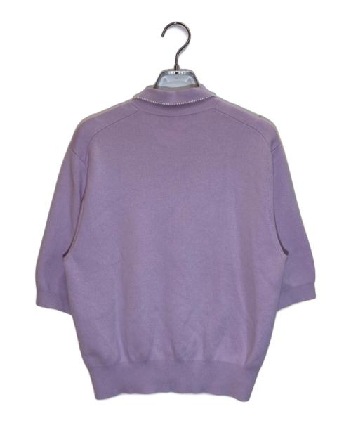 CABAN（キャバン）CABaN (キャバン) コットンカシミヤ パールポロカーディガン ラベンダー サイズ:Freeの古着・服飾アイテム
