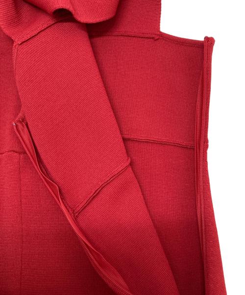 Noble（ノーブル）Noble (ノーブル) ミラノリブフィットフレアニットワンピース レッド サイズ:Freeの古着・服飾アイテム