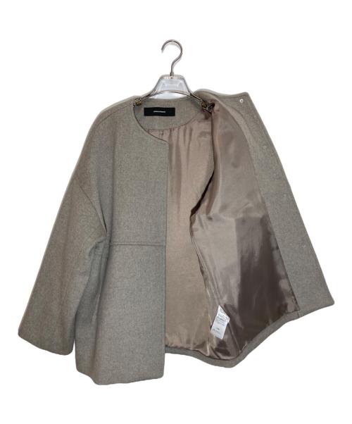 JOURNAL STANDARD（ジャーナルスタンダード）JOURNAL STANDARD (ジャーナルスタンダード) スーパー140ビーバーノーカラーショートコート ベージュ サイズ:Sの古着・服飾アイテム