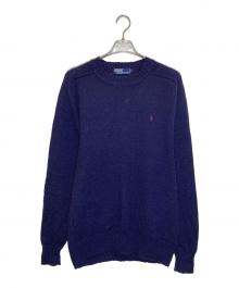 POLO RALPH LAUREN（ポロ・ラルフローレン）の古着「ウールクルーネックニット」｜ネイビー