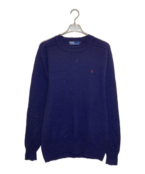 POLO RALPH LAUREN（ポロ・ラルフローレン）POLO RALPH LAUREN (ポロ・ラルフローレン) ウールクルーネックニット ネイビー サイズ:Lの古着・服飾アイテム