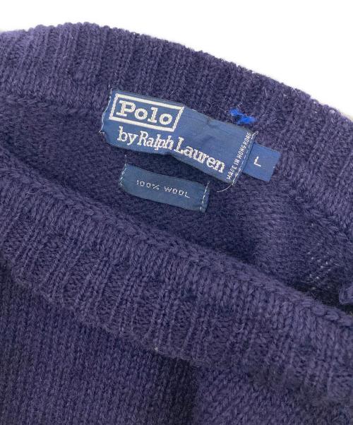 POLO RALPH LAUREN（ポロ・ラルフローレン）POLO RALPH LAUREN (ポロ・ラルフローレン) ウールクルーネックニット ネイビー サイズ:Lの古着・服飾アイテム