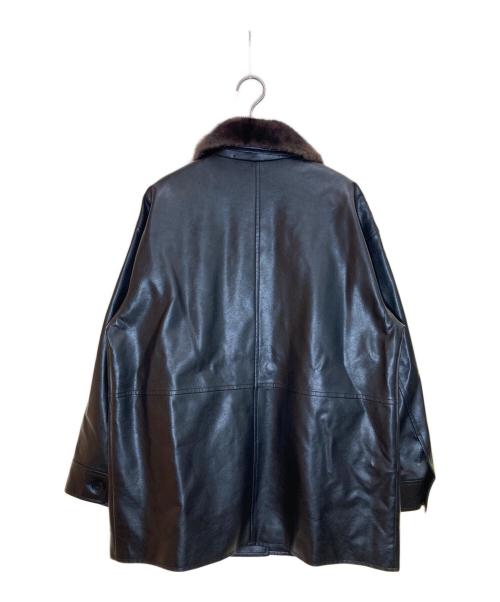 JOURNAL STANDARD（ジャーナルスタンダード）JOURNAL STANDARD (ジャーナルスタンダード) ウォッシャブルフェイクレザーファー襟付カバーオール ブラック サイズ:SIZE Freeの古着・服飾アイテム