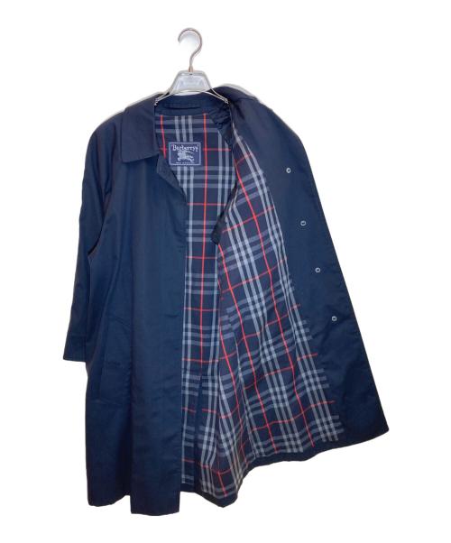 Burberry's（バーバリーズ）Burberry's (バーバリーズ) 裏地チェックステンカラーコート ネイビー サイズ:-の古着・服飾アイテム