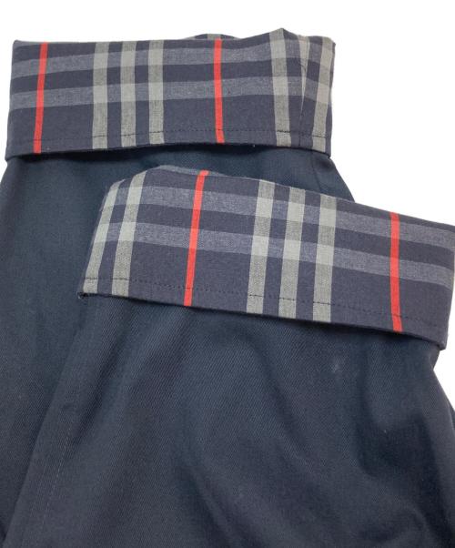 Burberry's（バーバリーズ）Burberry's (バーバリーズ) 裏地チェックステンカラーコート ネイビー サイズ:-の古着・服飾アイテム