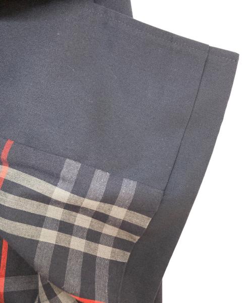Burberry's（バーバリーズ）Burberry's (バーバリーズ) 裏地チェックステンカラーコート ネイビー サイズ:-の古着・服飾アイテム
