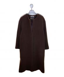 BEAUTY&YOUTH UNITED ARROWS（ビューティーアンドユースユナイテッドアローズ）の古着「MANTECO ノーカラーベルトロングコート」｜ブラウン