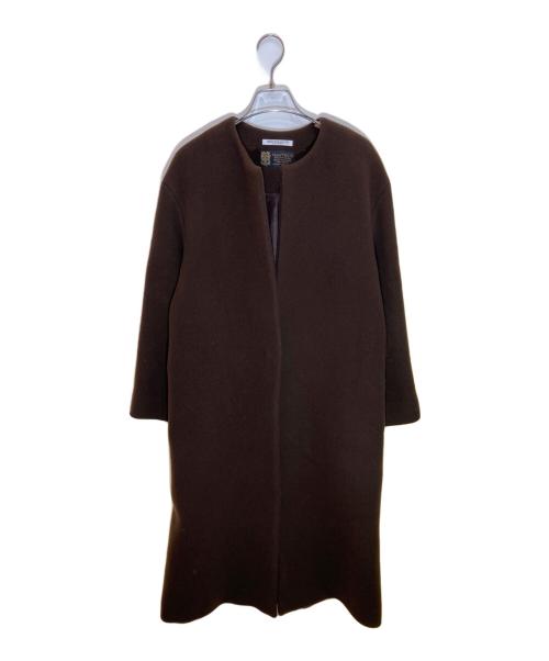 BEAUTY&YOUTH UNITED ARROWS（ビューティーアンドユースユナイテッドアローズ）BEAUTY&YOUTH UNITED ARROWS (ビューティーアンドユースユナイテッドアローズ) MANTECO ノーカラーベルトロングコート ブラウン サイズ:Sの古着・服飾アイテム