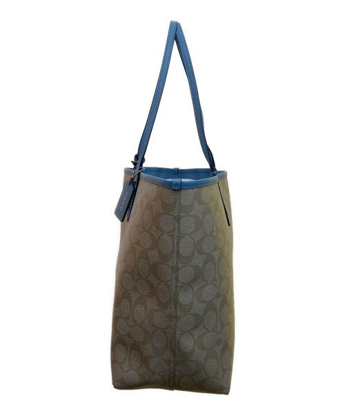 COACH（コーチ）COACH (コーチ) リバーシブルトートバッグ ベージュ×ブルー サイズ:-の古着・服飾アイテム