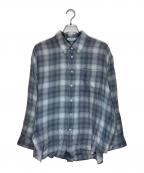CLANEクラネ）の古着「2WAY OVER OMBRE CHECK SHIRTS」｜グレー