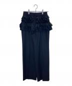 CLANEクラネ）の古着「FRILLED SLACKS」｜ブラック