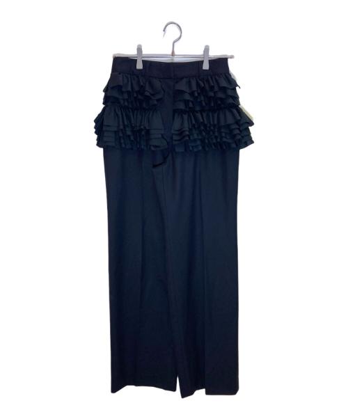 CLANE（クラネ）CLANE (クラネ) FRILLED SLACKS ブラック サイズ:1の古着・服飾アイテム