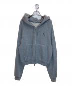 CLANEクラネ）の古着「LOGO COMPACT ZIP UP HOODIE」｜グレー