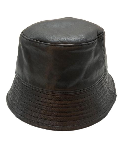 sisii（シシ）sisii (シシ) Leather Bucket Hat ブラック サイズ:-の古着・服飾アイテム