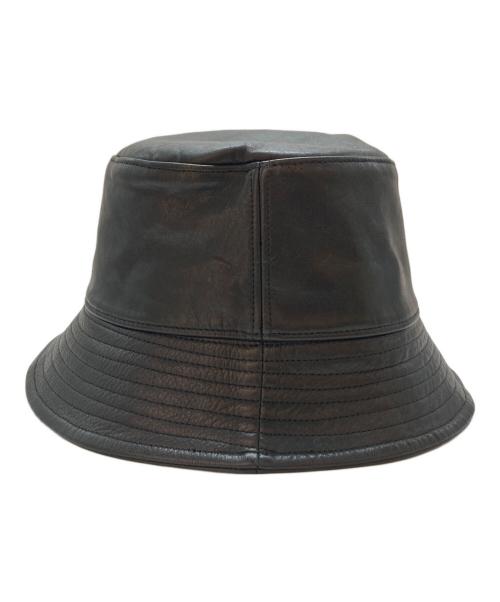 sisii（シシ）sisii (シシ) Leather Bucket Hat ブラック サイズ:-の古着・服飾アイテム