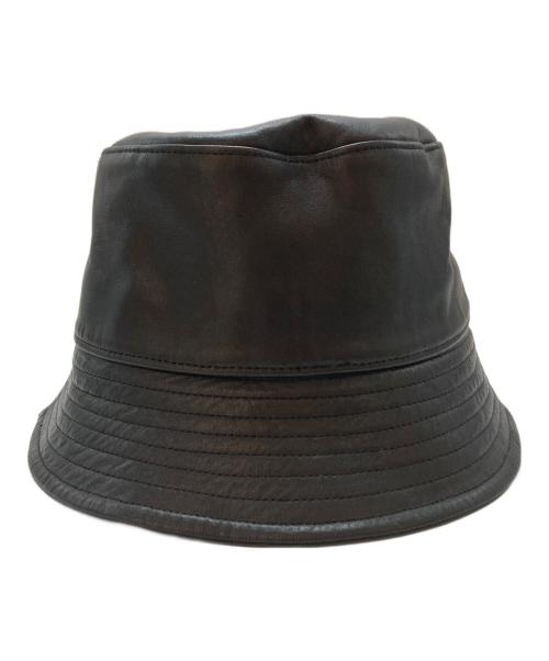 sisii（シシ）sisii (シシ) Leather Bucket Hat ブラック サイズ:-の古着・服飾アイテム