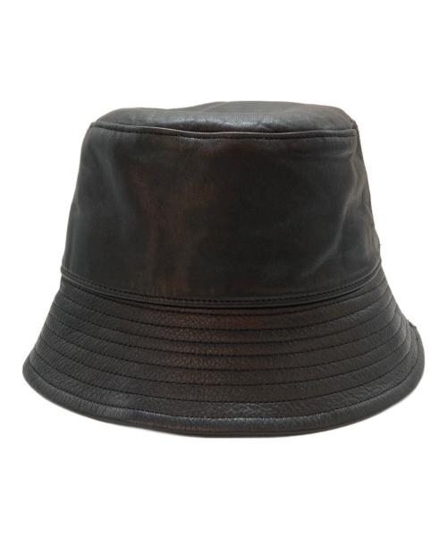 sisii（シシ）sisii (シシ) Leather Bucket Hat ブラック サイズ:-の古着・服飾アイテム