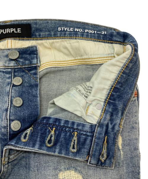 PURPLE BRAND（パープルブランド）PURPLE BRAND (パープルブランド) リペアダメージ加工デニムパンツ インディゴ サイズ:31の古着・服飾アイテム