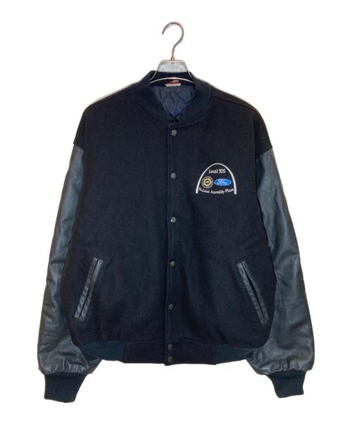 Union Line（ユニオンライン）UNION LINE (ユニオンライン) ウールレザースタジャン ブラック サイズ:Lの古着・服飾アイテム