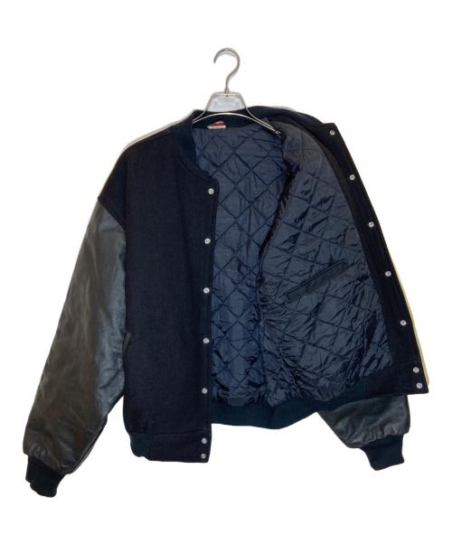 Union Line（ユニオンライン）UNION LINE (ユニオンライン) ウールレザースタジャン ブラック サイズ:Lの古着・服飾アイテム
