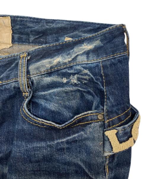 LOLITA JEANS（ロリータジーンズ）LOLITA JEANS (ロリータジーンズ) 奈良美智 (ナラヨシトモ) 刺繍ダメージデニムパンツ インディゴ サイズ:Lの古着・服飾アイテム