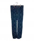 Vivienne Westwood manヴィヴィアン ウェストウッド マン）の古着「ダイヤモンドパターンダメージ加工デニムパンツ」｜インディゴ