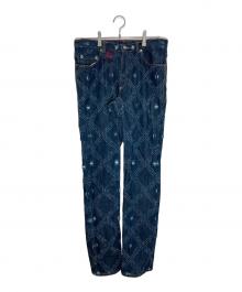 Vivienne Westwood man（ヴィヴィアン ウェストウッド マン）の古着「ダイヤモンドパターンダメージ加工デニムパンツ」｜インディゴ