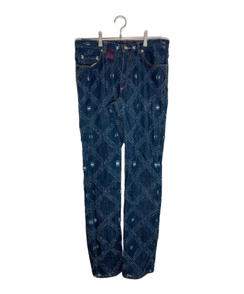 Vivienne Westwood man（ヴィヴィアン ウェストウッド マン）Vivienne Westwood man (ヴィヴィアン ウェストウッド マン) ダイヤモンドパターンダメージ加工デニムパンツ インディゴ サイズ:48の古着・服飾アイテム