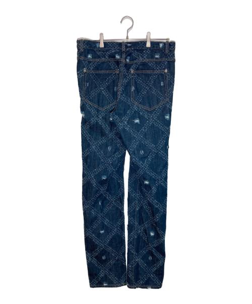 Vivienne Westwood man（ヴィヴィアン ウェストウッド マン）Vivienne Westwood man (ヴィヴィアン ウェストウッド マン) ダイヤモンドパターンダメージ加工デニムパンツ インディゴ サイズ:48の古着・服飾アイテム