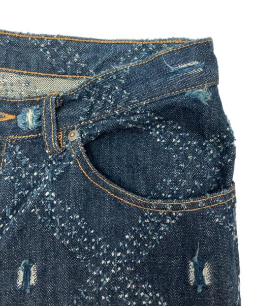 Vivienne Westwood man（ヴィヴィアン ウェストウッド マン）Vivienne Westwood man (ヴィヴィアン ウェストウッド マン) ダイヤモンドパターンダメージ加工デニムパンツ インディゴ サイズ:48の古着・服飾アイテム