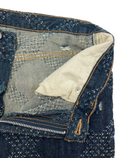 Vivienne Westwood man（ヴィヴィアン ウェストウッド マン）Vivienne Westwood man (ヴィヴィアン ウェストウッド マン) ダイヤモンドパターンダメージ加工デニムパンツ インディゴ サイズ:48の古着・服飾アイテム