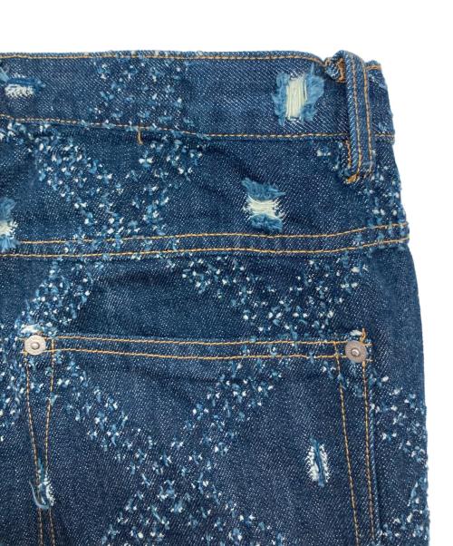 Vivienne Westwood man（ヴィヴィアン ウェストウッド マン）Vivienne Westwood man (ヴィヴィアン ウェストウッド マン) ダイヤモンドパターンダメージ加工デニムパンツ インディゴ サイズ:48の古着・服飾アイテム
