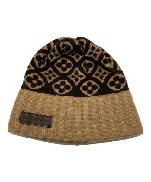 LOUIS VUITTON（ルイ ヴィトン）LOUIS VUITTON (ルイ ヴィトン) ボネスキーモノグラムカシミヤニット帽 ブラウン×ベージュ サイズ:-の古着・服飾アイテム