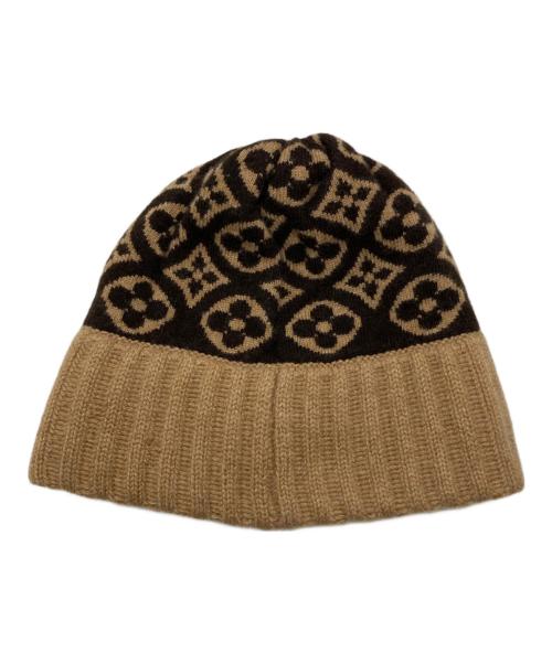 LOUIS VUITTON（ルイ ヴィトン）LOUIS VUITTON (ルイ ヴィトン) ボネスキーモノグラムカシミヤニット帽 ブラウン×ベージュ サイズ:-の古着・服飾アイテム