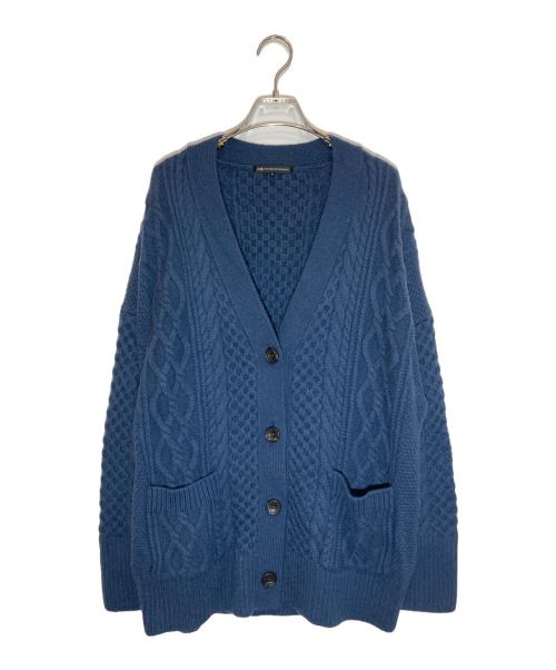 23区（ニジュウサンク）23区 (ニジュウサンク) ウールカシミヤアランパターンカーディガン ネイビー サイズ:SIZE M (38)の古着・服飾アイテム