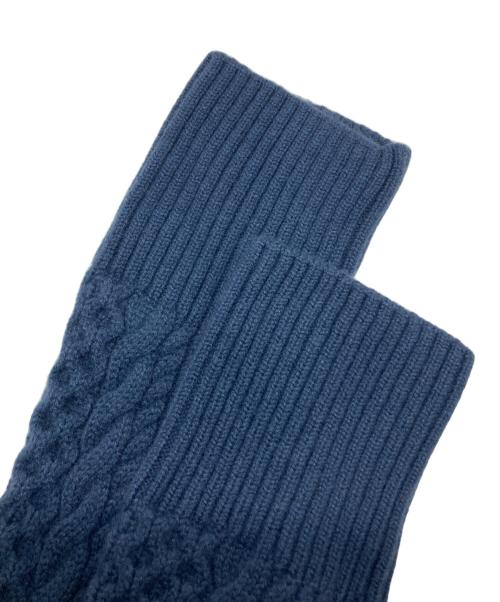 23区（ニジュウサンク）23区 (ニジュウサンク) ウールカシミヤアランパターンカーディガン ネイビー サイズ:SIZE M (38)の古着・服飾アイテム