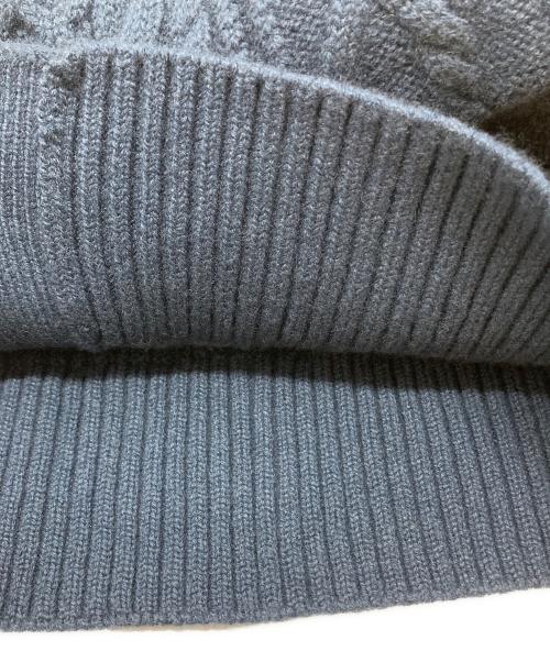 23区（ニジュウサンク）23区 (ニジュウサンク) ウールカシミヤアランパターンカーディガン ネイビー サイズ:SIZE M (38)の古着・服飾アイテム